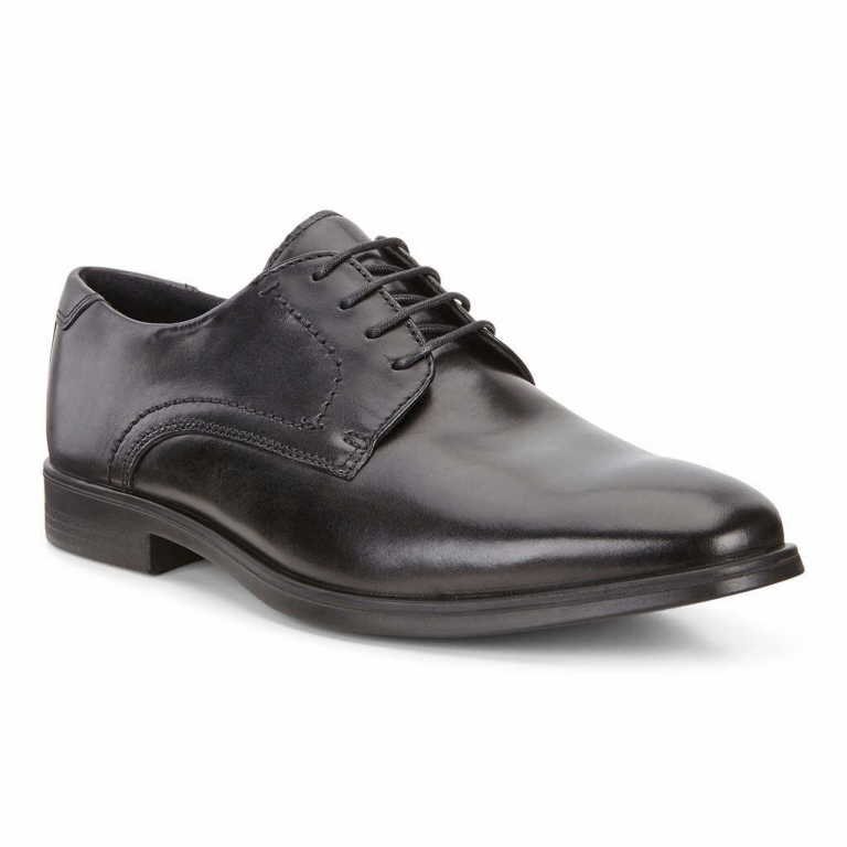 ECCO Melbourne Tie - Herrenschuh Schwarz aus Leder