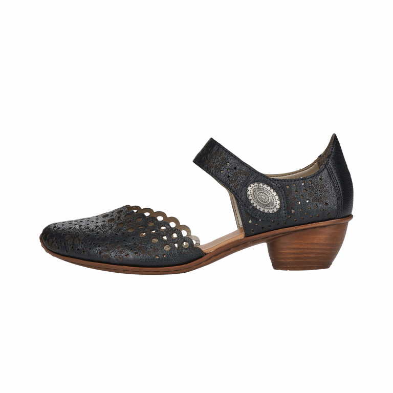 RIEKER  - Damenschuh Schwarz aus Leder