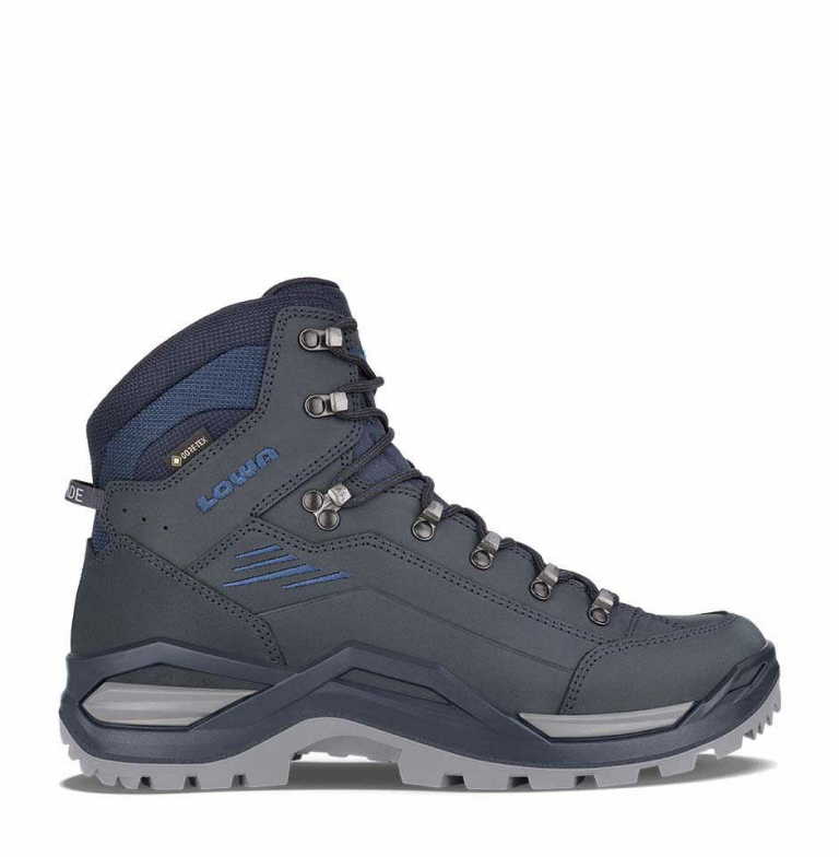LOWA RENEGADE EVO GTX MID - Herrenschuh Blau aus Nubuk/Velours