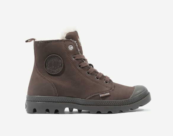 PALLADIUM Pampa Hi Zip WL - Damenschuh Braun aus Nubuk/Velours