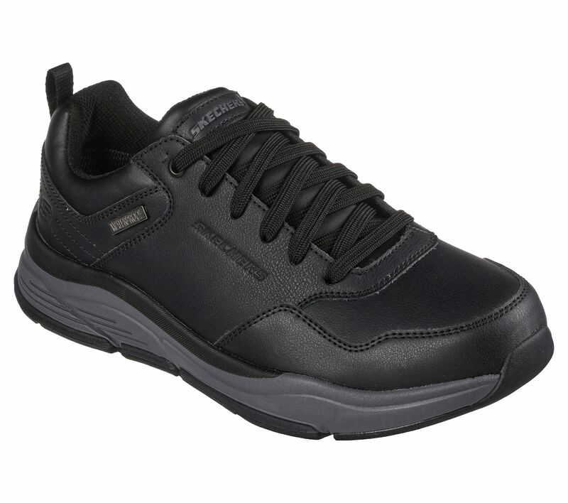 SKECHERS Relaxed Fit: Benago - Hombre - Herrenschuh Schwarz aus Leder