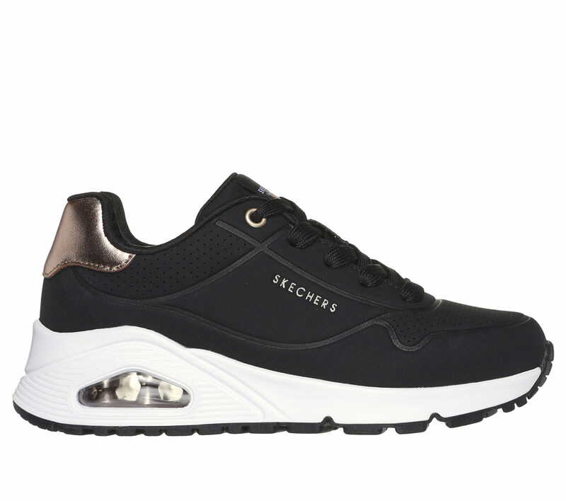 SKECHERS UNO GEN1 - Shimmer Away - Kinderschuh Schwarz aus Stoff
