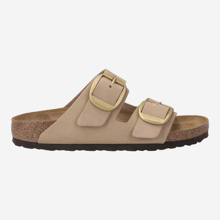 BIRKENSTOCK Arizona Big Buckle Nubuck Leather - Damenschuh Beige aus Nubuk/Velours