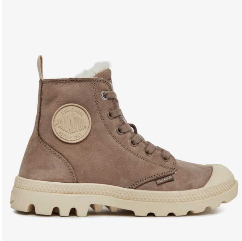 PALLADIUM Pampa Hi Zip WL - Damenschuh Braun aus Nubuk/Velours